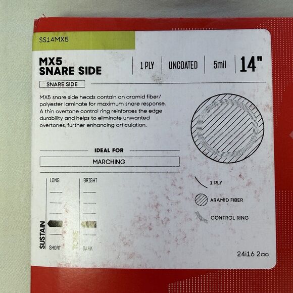 Evans MX5 Snare Side Marching - 14" | 1 Ply | Uncoated | 5mil | Aramid Fiber - Picture 4 of 7